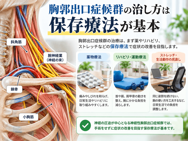 1.胸郭出口症候群の治し方は保存療法が基本